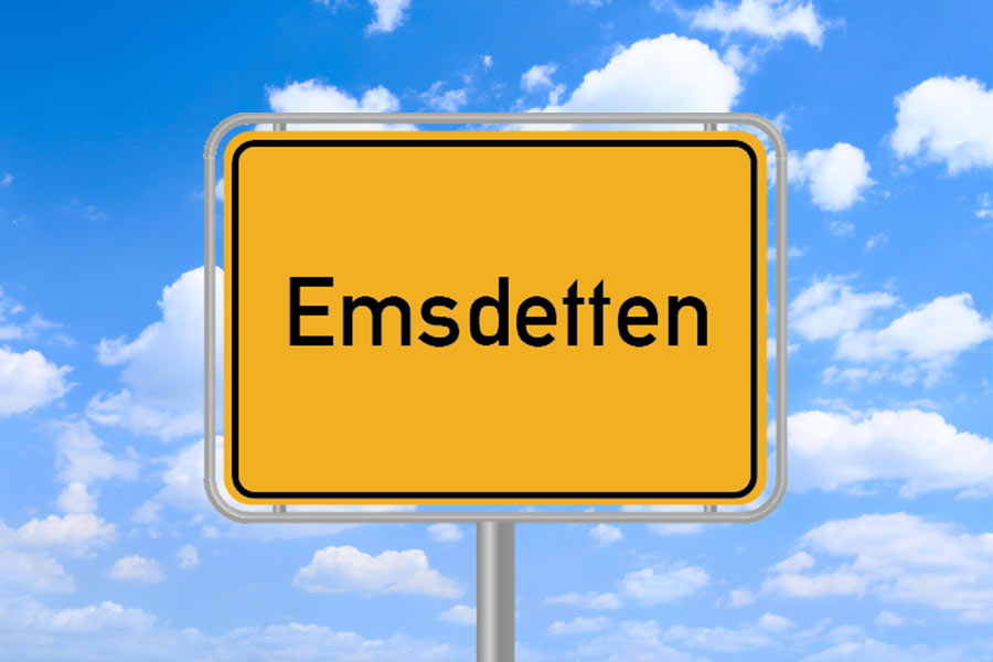 Teppichreinigung für Emsdetten und Umgebung Ortsschild Emsdetten