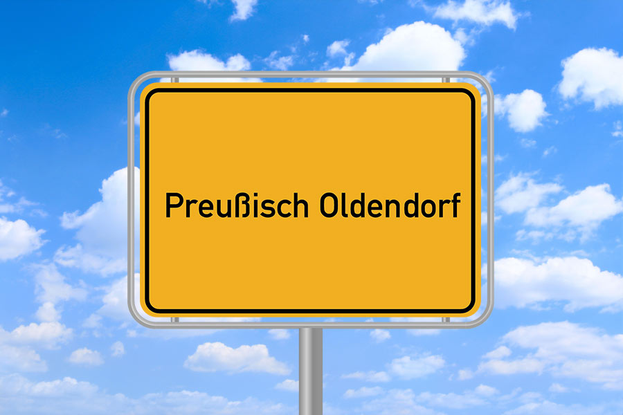 Teppichreinigung für Preußisch Oldendorf und Umgebung Ortsschild Preußisch Oldendorf
